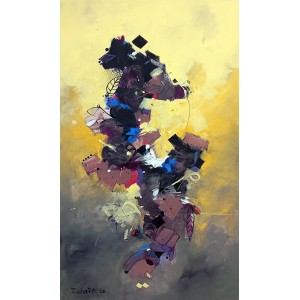 Zohaib Rind, 24 x 42 Inch, Acrylic on Canvas, Calligraphy Painting, AC-ZR-357 Zohaib Rind, 24 x 42 Inch, Acrylic on Canvas, Calligraphy Painting, AC-ZR-357